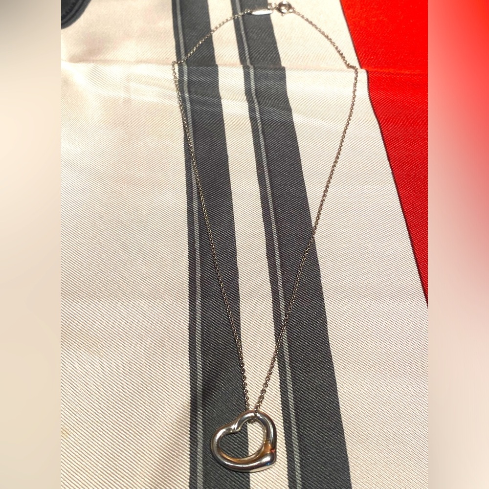 Tiffany Co 925 Silver Peretti Heart Necklace